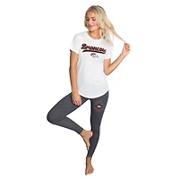 Women's Concepts Sport White/Charcoal Denver Broncos Sonata Top & Leggings Sleep Set