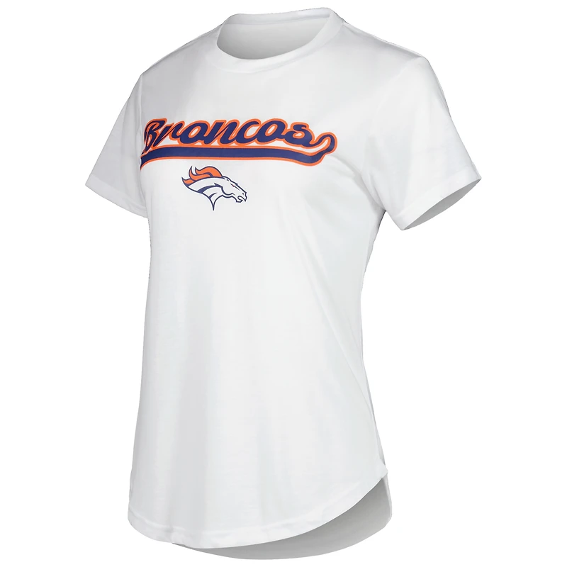 Women's Concepts Sport White/Charcoal Denver Broncos Sonata Top & Leggings Sleep Set