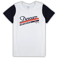 Ensemble de nuit pour femme Concepts Sport blanc/bleu marine Denver Broncos grande taille avec haut et short Downfield