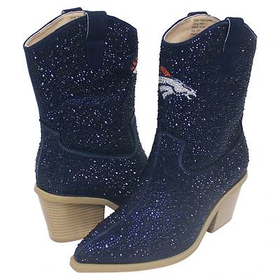Bottines à cristaux Cuce Navy Denver Broncos pour femmes