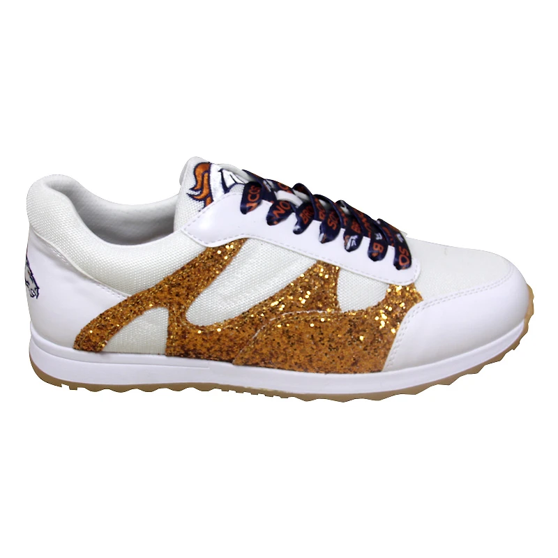 Baskets blanches à paillettes Cuce Denver Broncos pour femmes