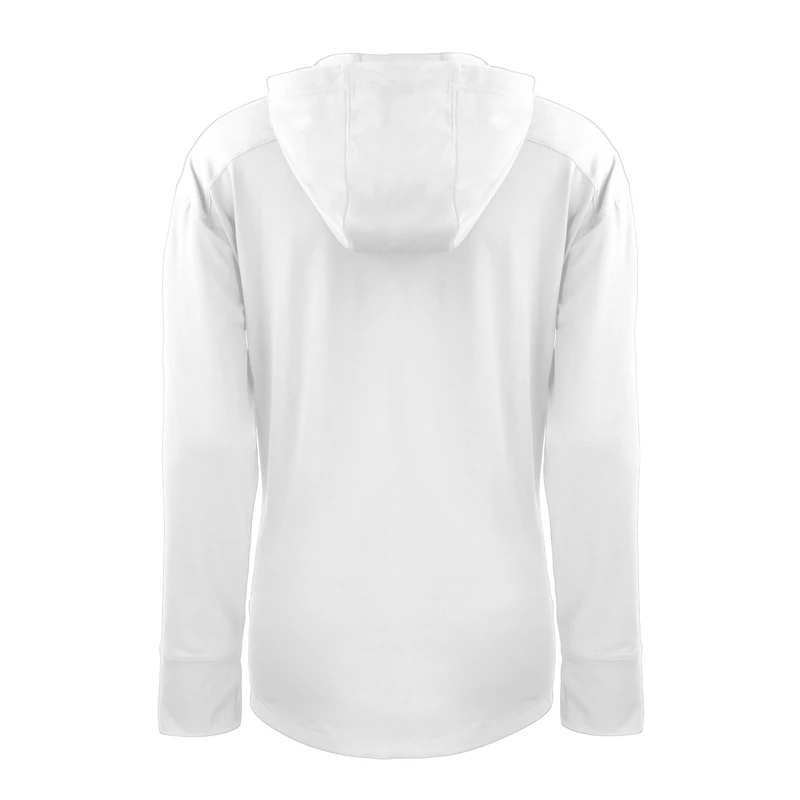 Women's Cutter & Buck  White Denver Broncos Throwback Daybreak Eco Recycled Half-Zip Hoodie