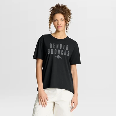 T-shirt Fanatics noir pour femme, motif héritage des Denver Broncos, Blackout Kneel Down