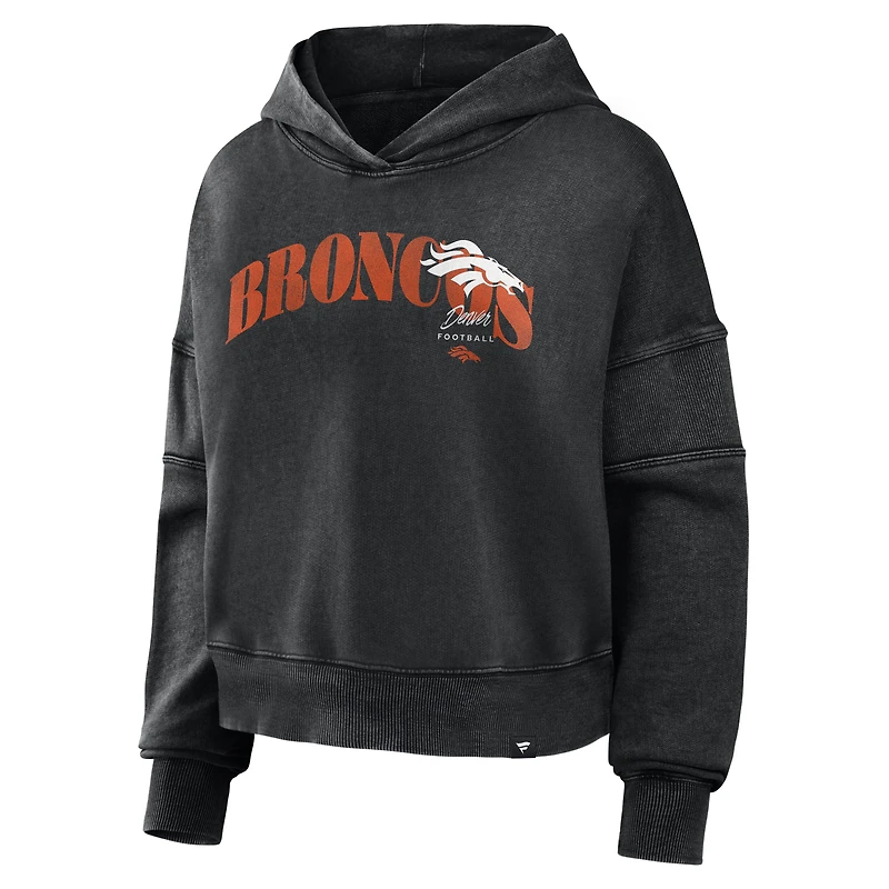 Sweat à capuche Fanatics noir pour femme, motif Denver Broncos Counter Run
