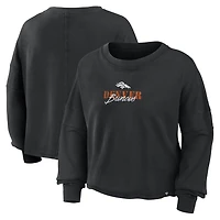 Haut oversize à manches longues Fanatics noir Denver Broncos pour femme