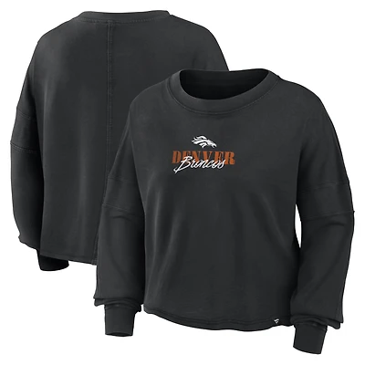 Haut oversize à manches longues Fanatics noir Denver Broncos pour femme
