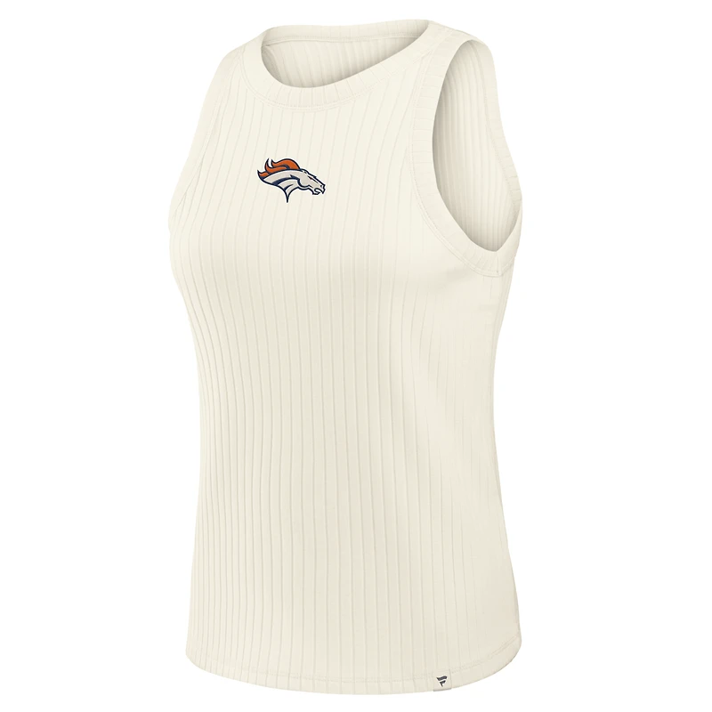 Débardeur côtelé Fanatics crème Denver Broncos Star Play pour femme