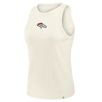 Débardeur côtelé Fanatics crème Denver Broncos Star Play pour femme
