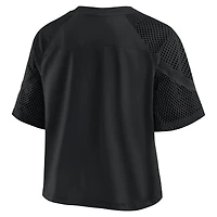 Women's Fanatics Denver Broncos Oversized Raglan V-Neck Blackout Fashion Jersey