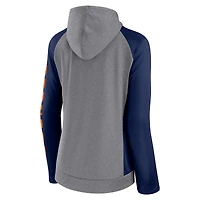 Women's Fanatics  Heather Gray/College Navy Denver Broncos Blind Side Lightweight Full-Zip Hoodie
