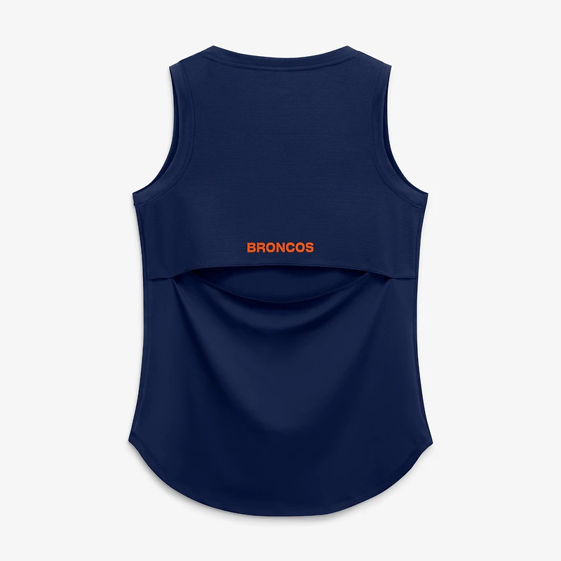 Women's Fanatics Navy Denver Broncos Draped Mesh Back Performance Tank Top