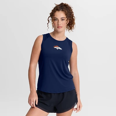 Débardeur de performance Fanatics Navy Denver Broncos pour femme, dos en maille drapée