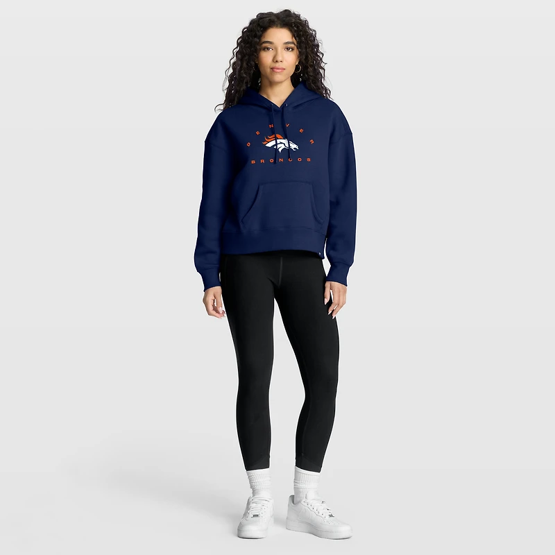 Women's Fanatics Navy Denver Broncos Eligible Receiver Legacy Pullover Hoodie