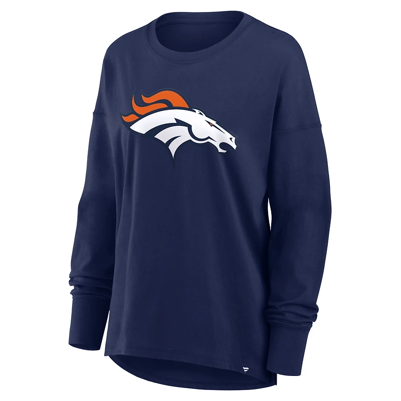 Women's Fanatics Navy Denver Broncos Essential Long Sleeve T-Shirt
