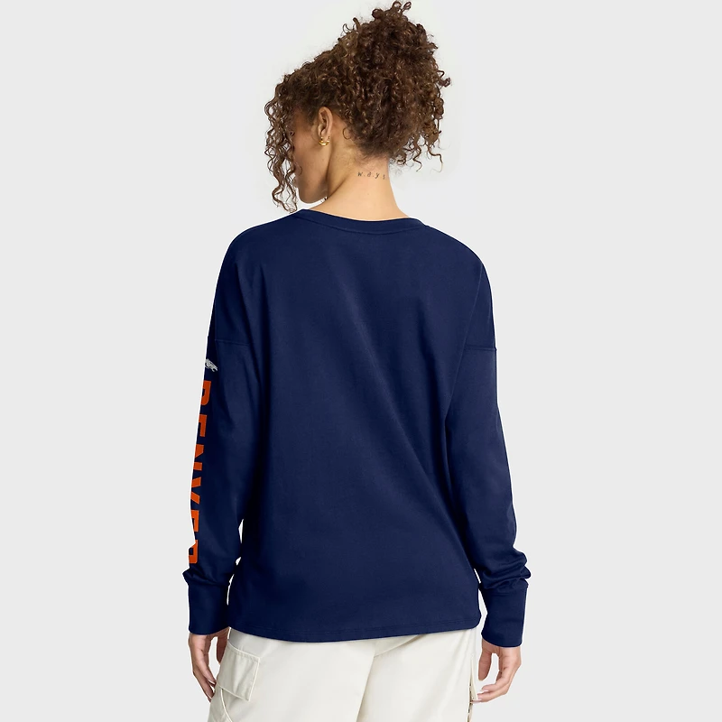 T-shirt à manches longues Fanatics bleu marine pour femme, motif Hometown Legacy des Denver Broncos