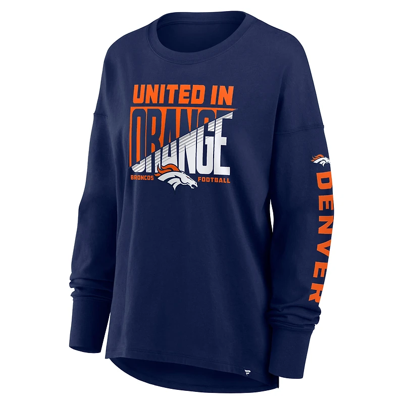 Women's Fanatics Navy Denver Broncos Hometown Legacy Long Sleeve T-Shirt
