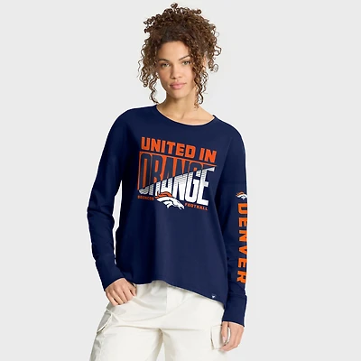 T-shirt à manches longues Fanatics bleu marine pour femme, motif Hometown Legacy des Denver Broncos