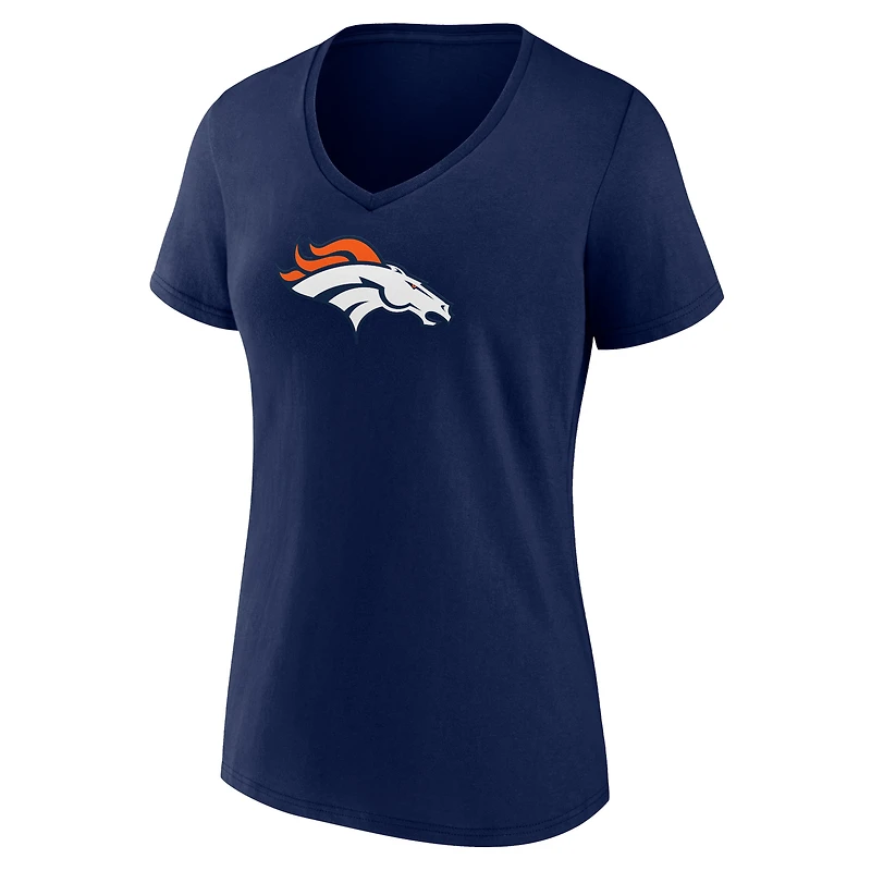 T-shirt à col en V pour la fête des mères Fanatics Navy Denver Broncos femmes