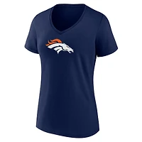 T-shirt à col en V pour la fête des mères Fanatics Navy Denver Broncos femmes