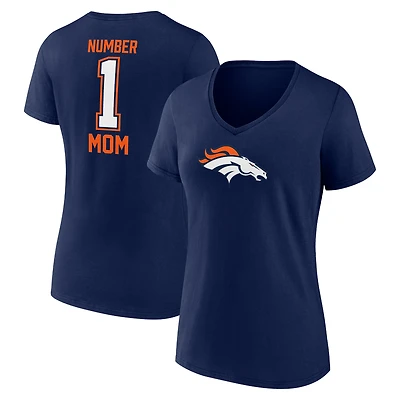 T-shirt à col en V pour la fête des mères Fanatics Navy Denver Broncos femmes