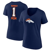 T-shirt à col en V pour la fête des mères Fanatics Navy Denver Broncos femmes