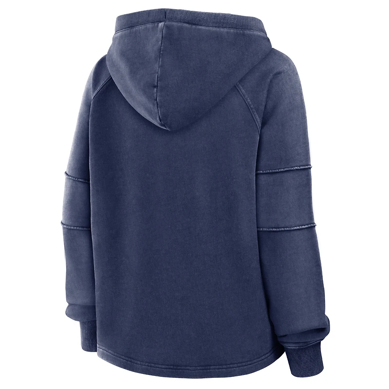 Women's Fanatics Navy Denver Broncos Oversized Raglan Gridiron Hoodie