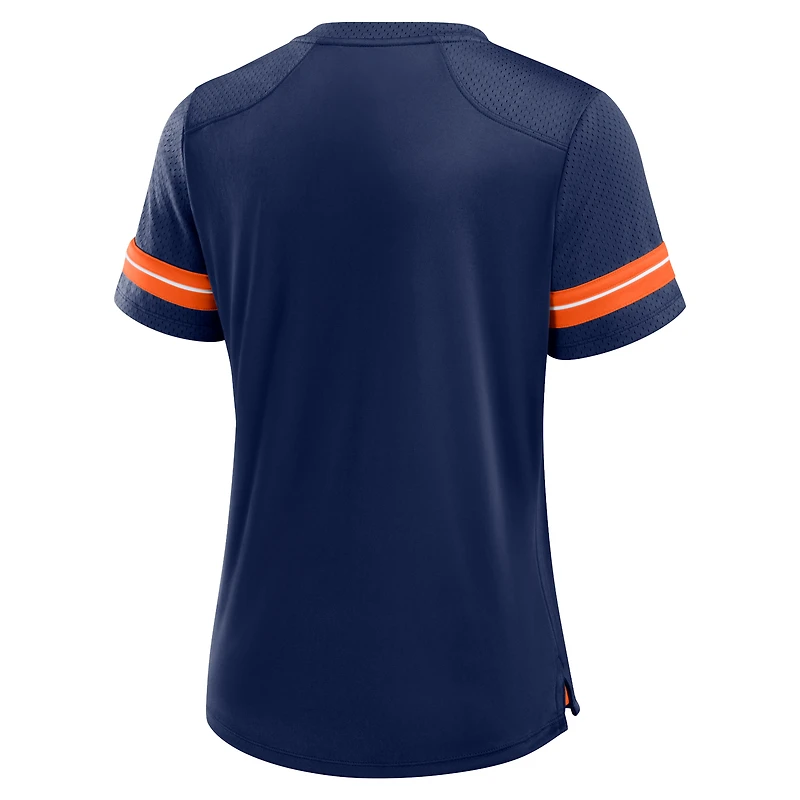 T-shirt à lacets Fanatics bleu marine Denver Broncos Play Script pour femme