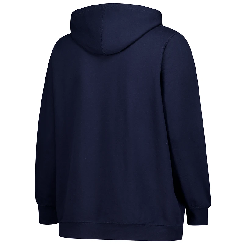 Women's Fanatics Navy Denver Broncos Plus Heart & Soul V-Neck Hoodie