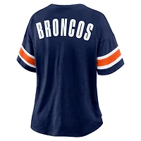 Women's Fanatics Navy Denver Broncos Plus Redzone Notch Neck T-Shirt
