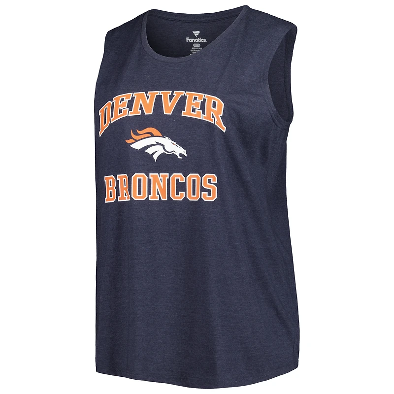 Débardeur Fanatics bleu marine Denver Broncos grande taille pour femmes