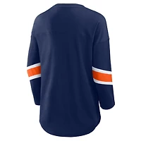 T-shirt Fanatics bleu marine à manches 3/4 pour femme, Denver Broncos Redzone