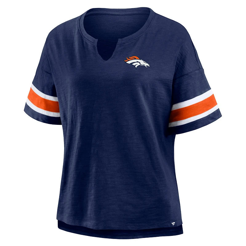 T-shirt Fanatics pour femme, bleu marine, Denver Broncos Redzone Curl Route