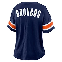 T-shirt Fanatics pour femme, bleu marine, Denver Broncos Redzone Curl Route