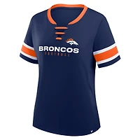T-shirt à lacets Fanatics pour femme, bleu marine, Denver Broncos Redzone Draw Play Athena