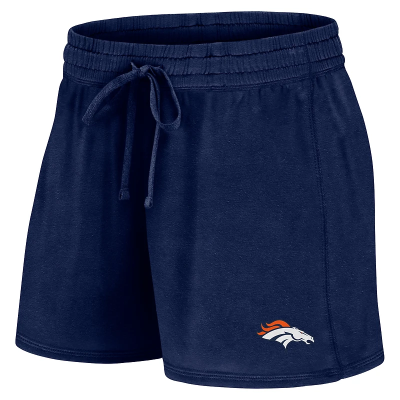Pack combiné t-shirt et short Fanatics pour femmes, bleu marine, Denver Broncos, Start to Finish