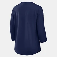T-shirt à manches 3/4 et col en V Fanatics Navy Denver Broncos pour femmes