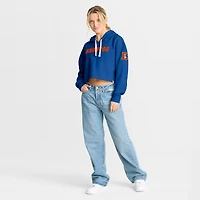 Sweat à capuche court oversize Fanatics Royal Denver Broncos pour femme