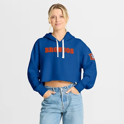 Women's Fanatics Royal Denver Broncos Oversized Hometown Heritage Cropped Hoodie