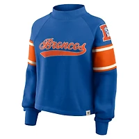 Women's Fanatics Royal Denver Broncos Oversized Hometown Toss Sweep Mock Neck Pullover