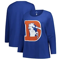 Women's Fanatics Royal Denver Broncos Plus Primary Logo Long Sleeve T-Shirt