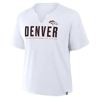 T-shirt boxy blanc Fanatics pour femme, Denver Broncos Redzone