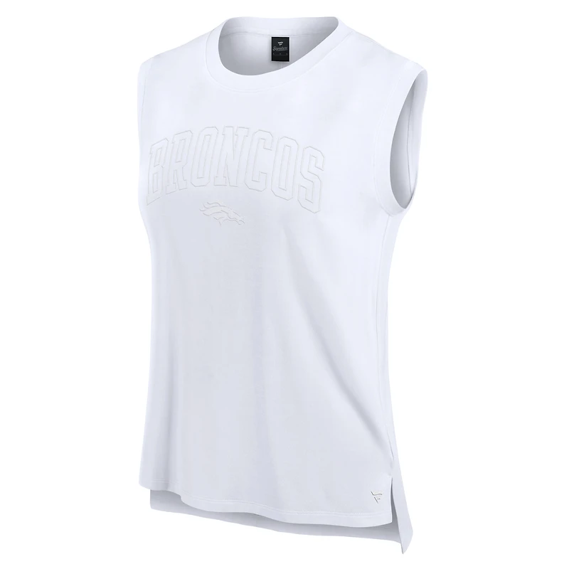 Débardeur de sport blanc Denver Broncos Studio Fanatics pour femmes