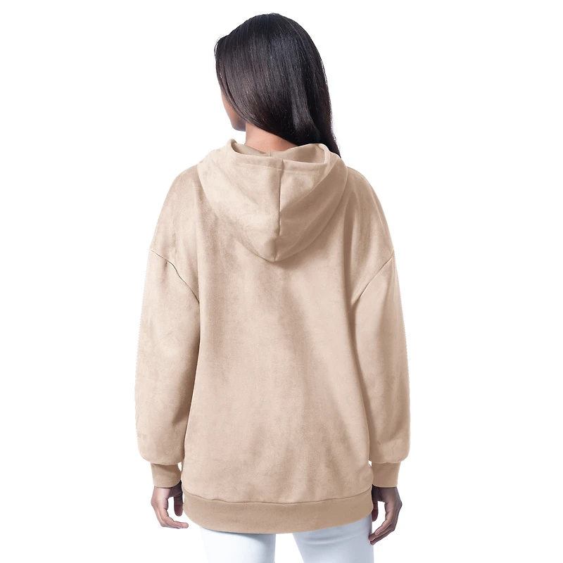 Sweat à capuche surdimensionné G-III 4Her pour femme par Carl Banks, couleur crème, des Denver Broncos, meilleur frappeur