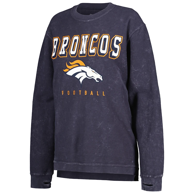 Sweat-shirt à enfiler confortable pour femme Denver Broncos G-III 4Her by Carl Banks bleu marine