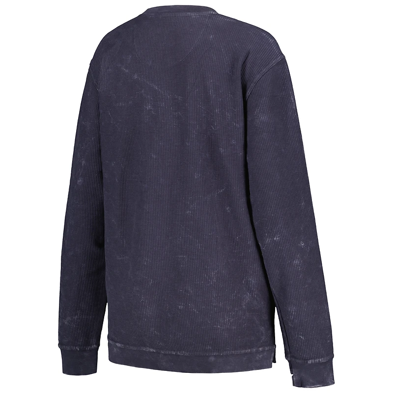 Women's G-III 4Her by Carl Banks Navy Denver Broncos Comfy Cord Pullover Sweatshirt