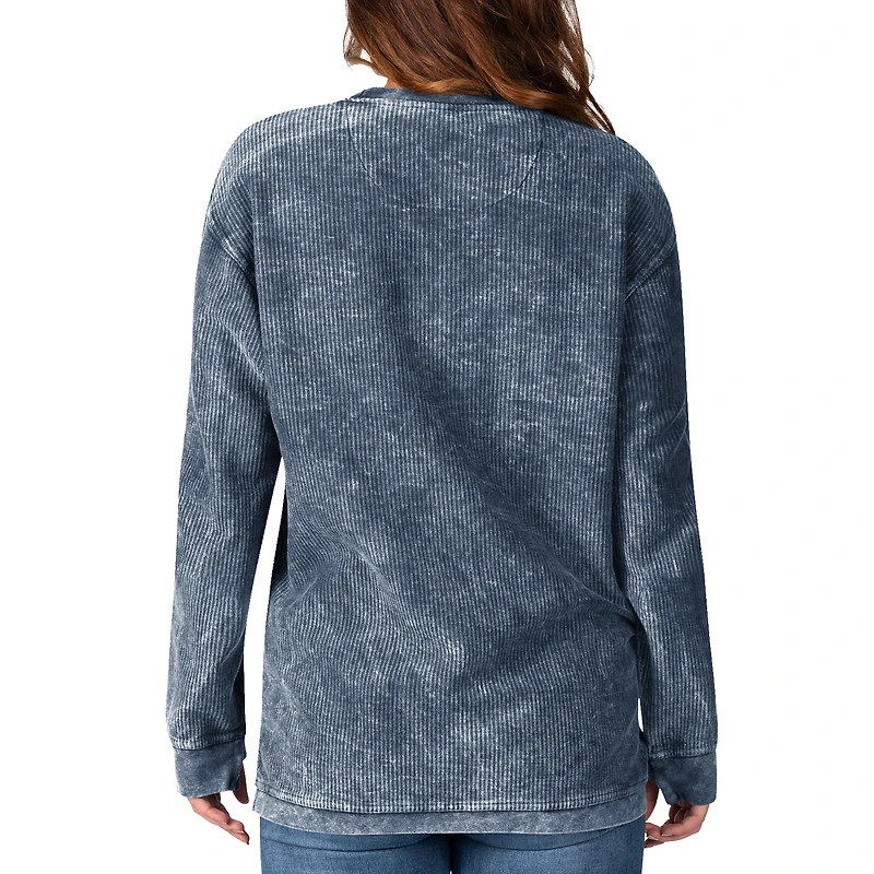 Women's G-III 4Her by Carl Banks Navy Denver Broncos Comfy Cord Pullover Sweatshirt