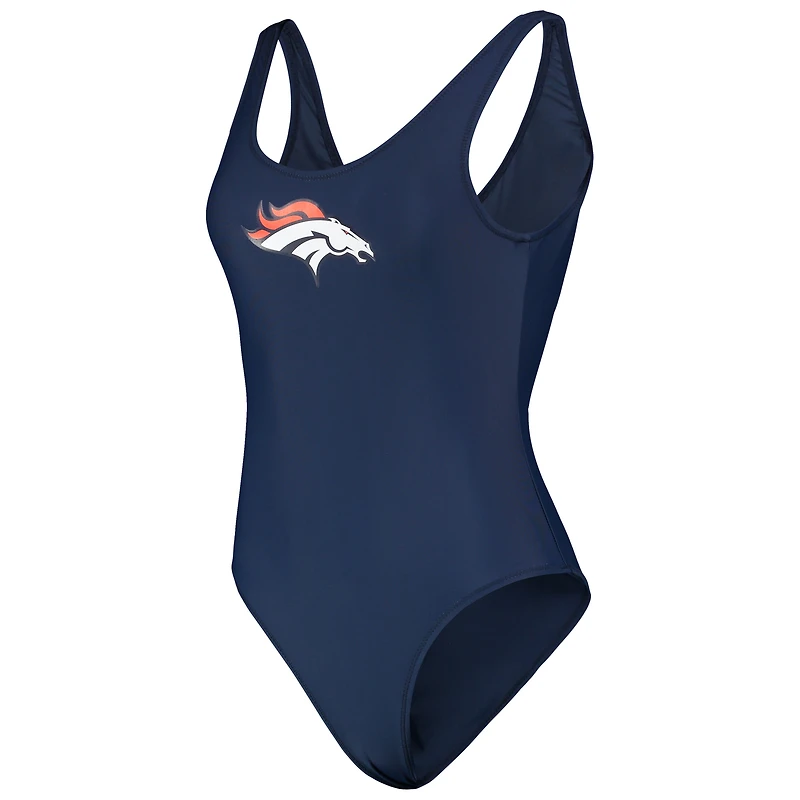 Maillot de bain une pièce G-III 4Her par Carl Banks pour femmes, bleu marine, Denver Broncos Making Waves