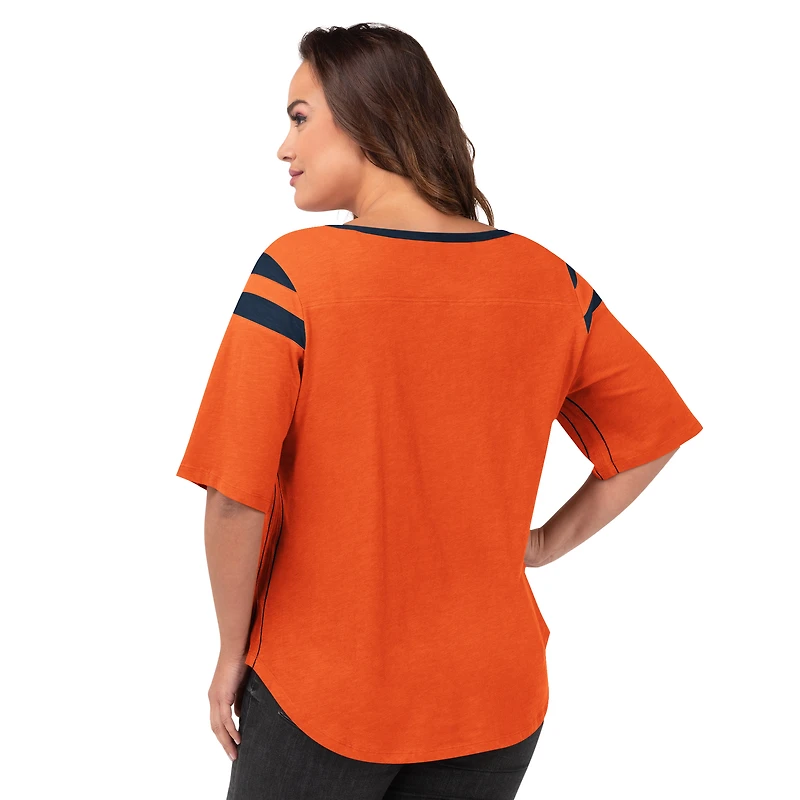 Women's G-III 4Her by Carl Banks Orange Denver Broncos Plus Linebacker T-Shirt