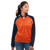 Veste de survêtement zippée intégrale G-III 4Her par Carl Banks pour femme, orange, Denver Broncos Replay