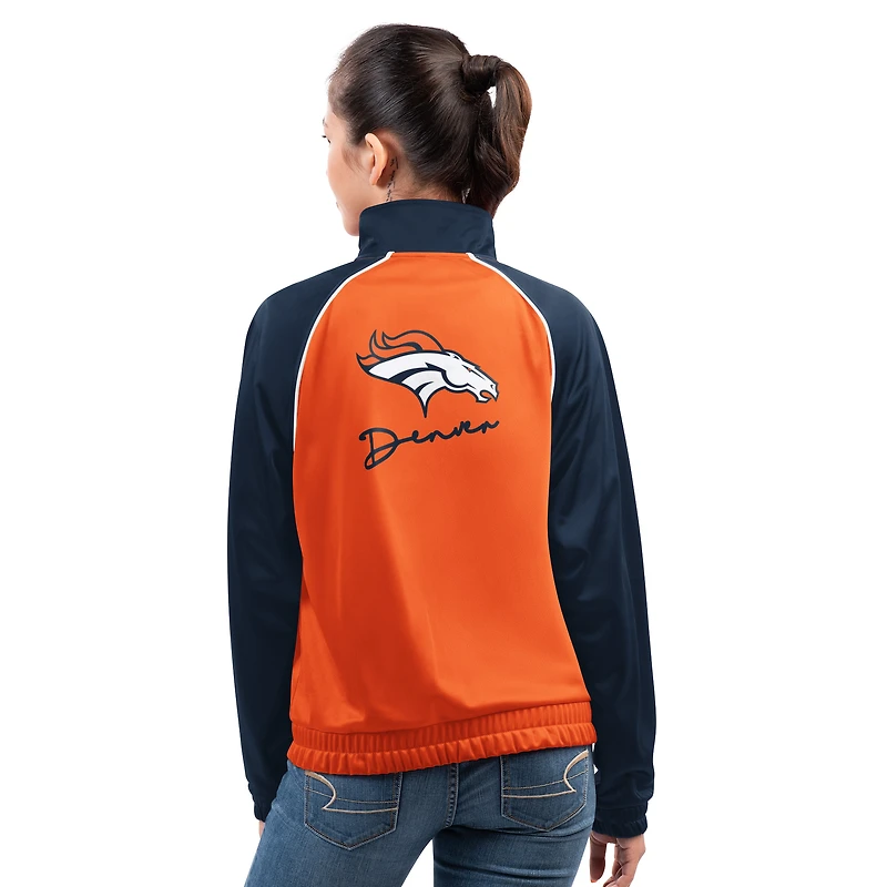 Women's G-III 4Her by Carl Banks Orange Denver Broncos Replay Full-Zip Track Jacket